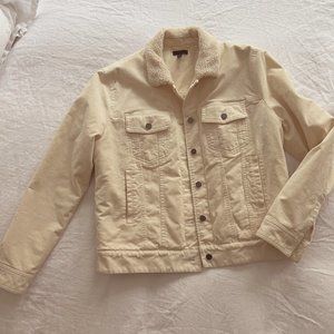 ATM Shearling White Corduroy "Trucker" Jacket